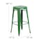 Flash Furniture 30" Green Metal Stool-Teak Poly Seat CH-31320-30-GN-PL2T-GG - alternate 2